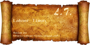 Lakner Timon névjegykártya